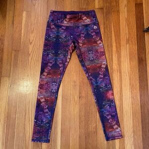 RBX | purple multicolor pattern leggings S